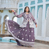 Dusky Purple Blazer Lehenga Set
