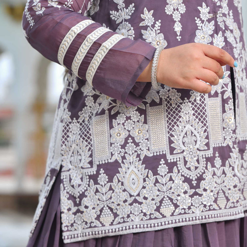 Dusky Purple Blazer Lehenga Set