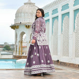 Dusky Purple Blazer Lehenga Set