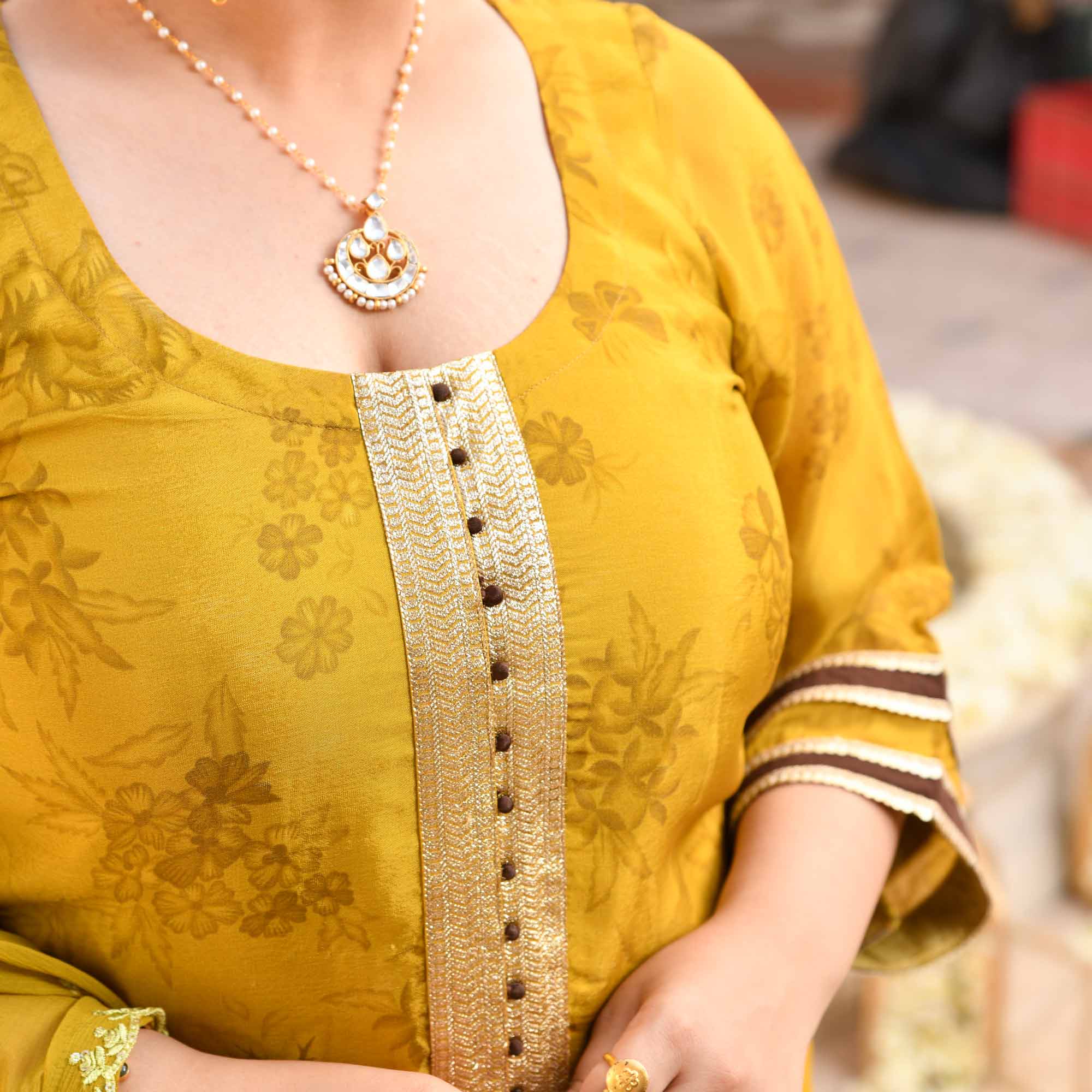Daffodil- Lime Yellow Tissue Silk Banarasi Suit Set