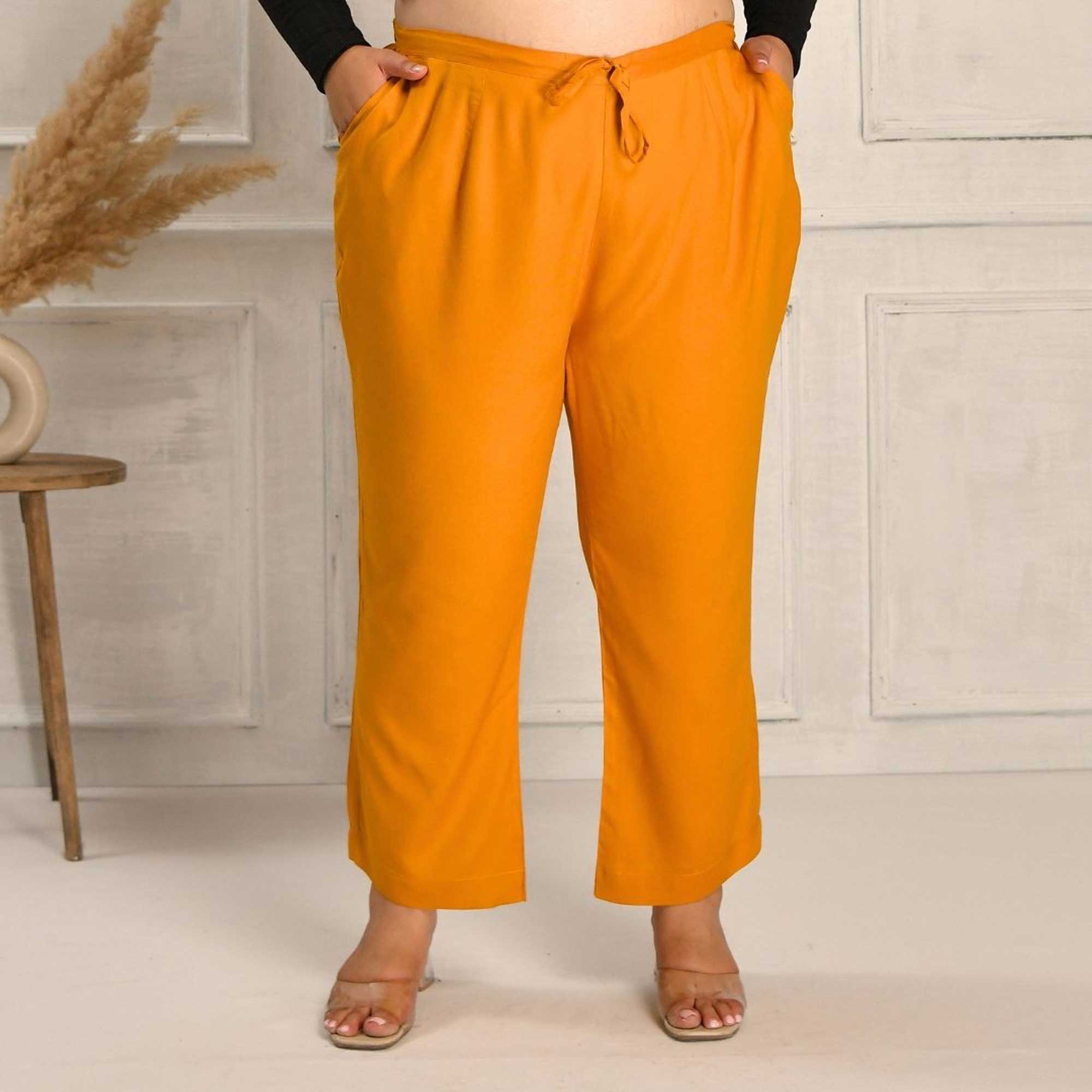 Plus Size Narrow Fit Rayon Pants