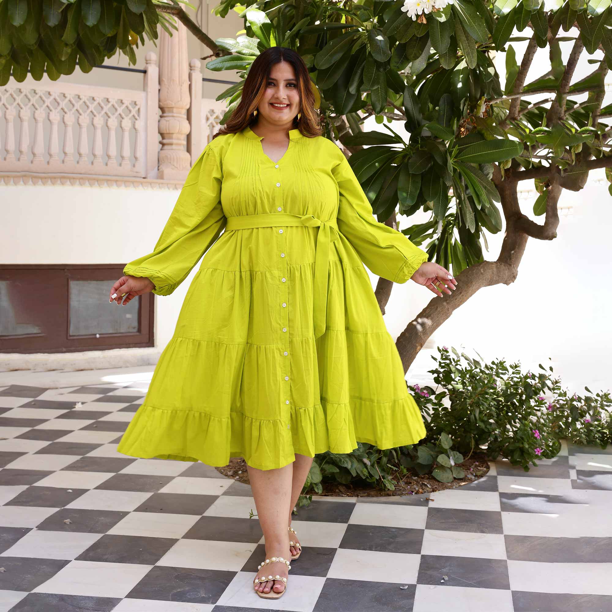 Lime Pop Cotton Dress