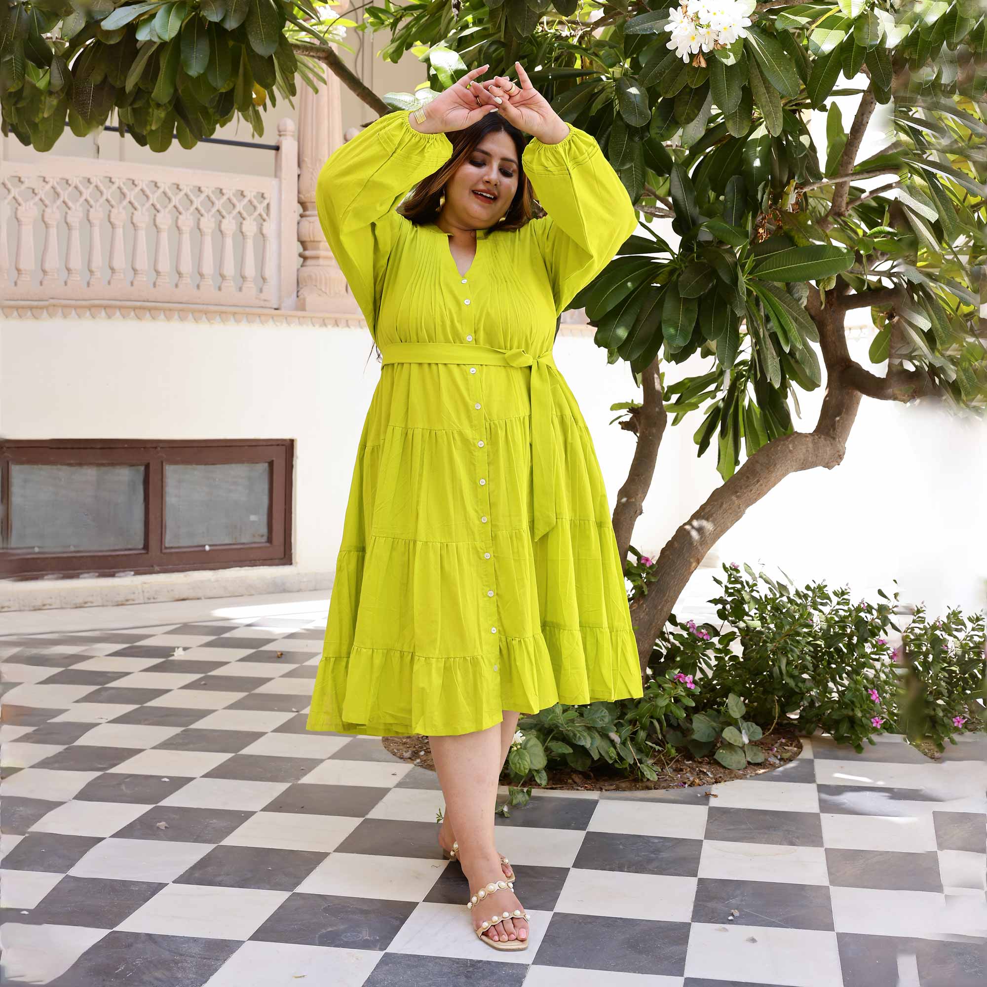 Lime Pop Cotton Dress