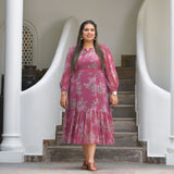 Turkish Rose Chiffon Aline Dress