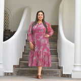 Turkish Rose Chiffon Aline Dress