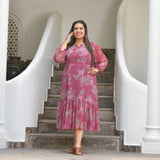 Turkish Rose Chiffon Aline Dress