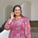 Turkish Rose Chiffon Aline Dress