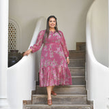 Turkish Rose Chiffon Aline Dress