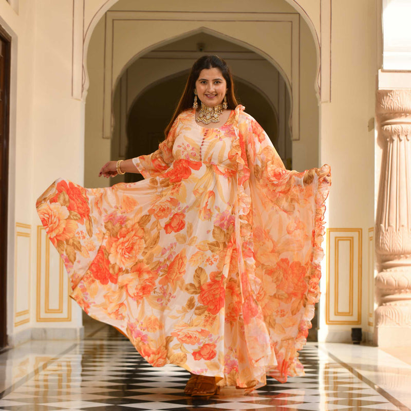 Coral Amber Floral Dress