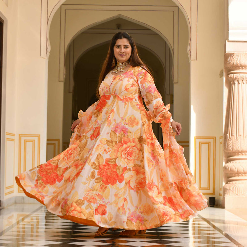 Coral Amber Floral Dress