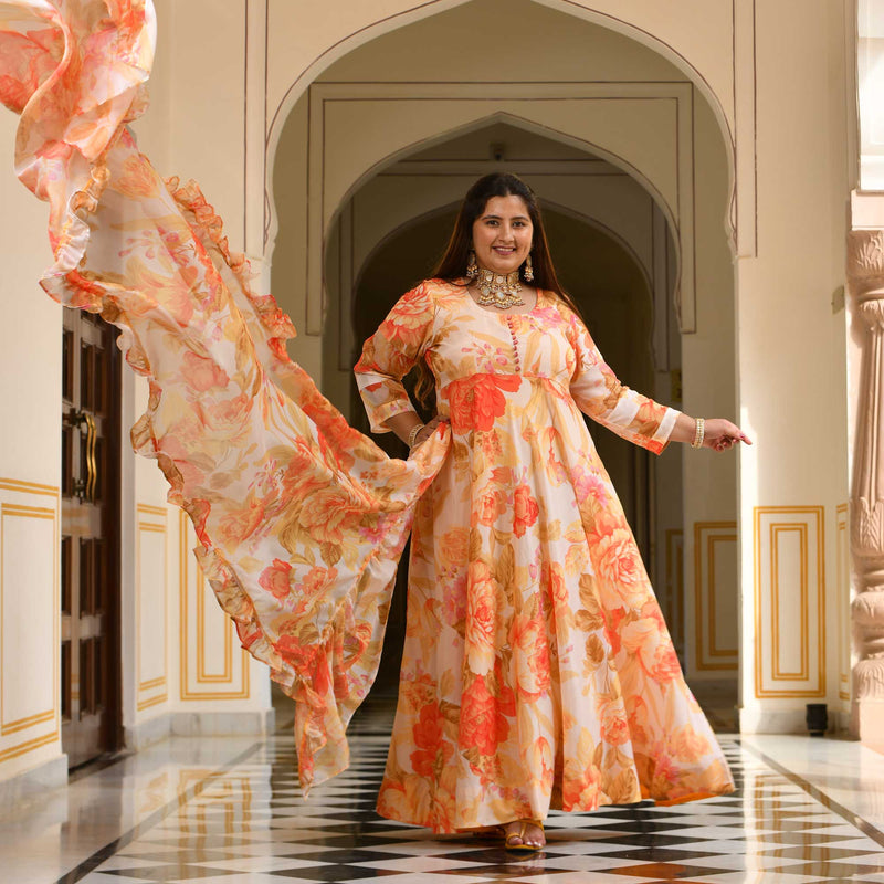 Coral Amber Floral Dress