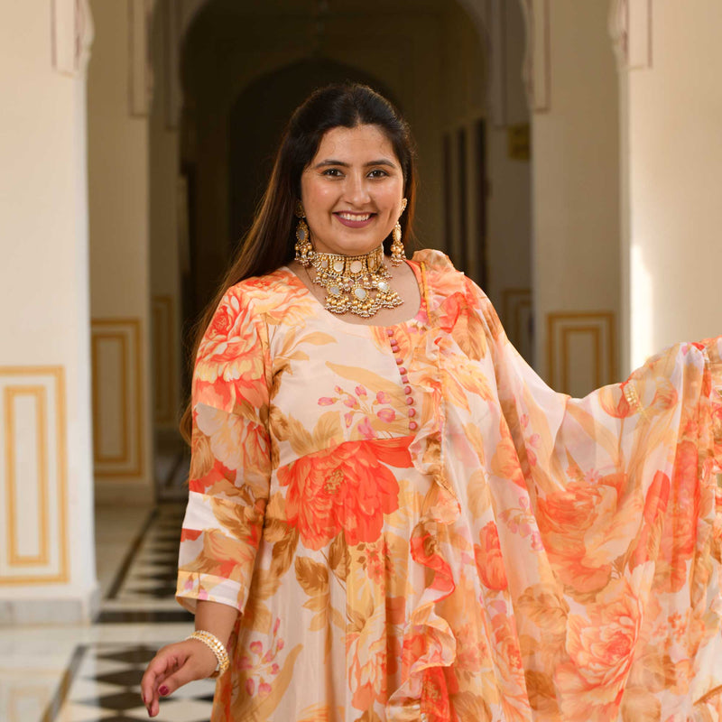 Coral Amber Floral Dress