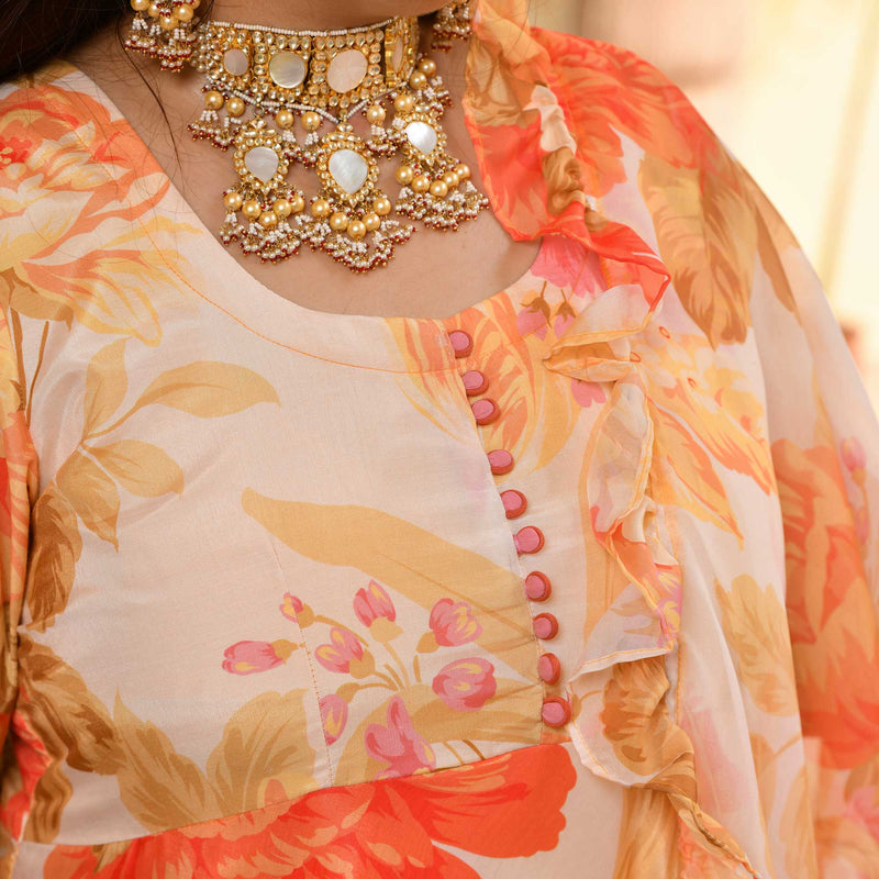 Coral Amber Floral Dress