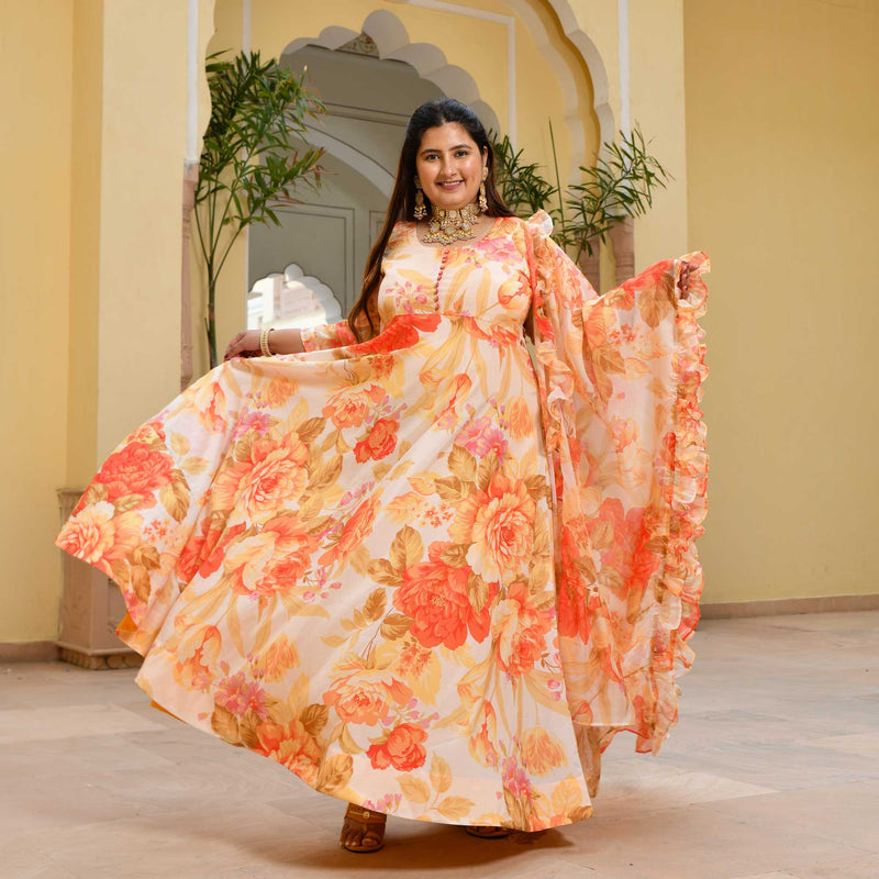 Coral Amber Floral Dress