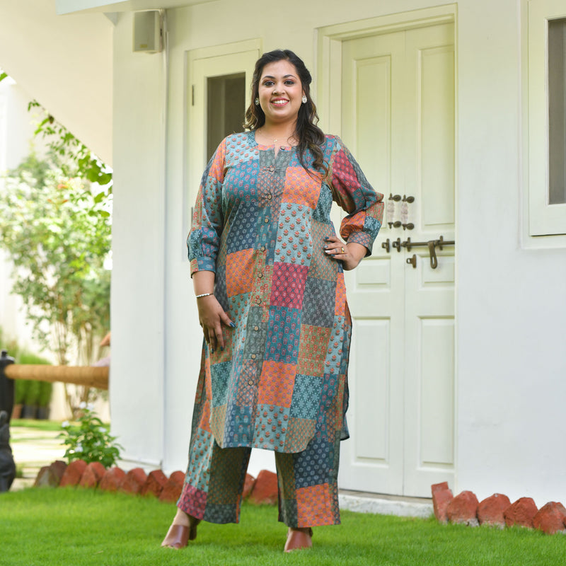Vibrant Fusion Cotton Co-Ord Set