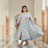 Whispers Of Bloom Floral Cotton Anarkali