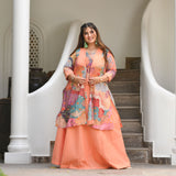 Pearl Peach Bloom Floral Skirt Co-Ord Set