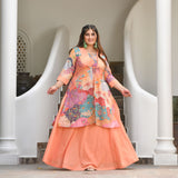 Pearl Peach Bloom Floral Skirt Co-Ord Set
