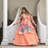 Pearl Peach Bloom Floral Skirt Co-Ord Set