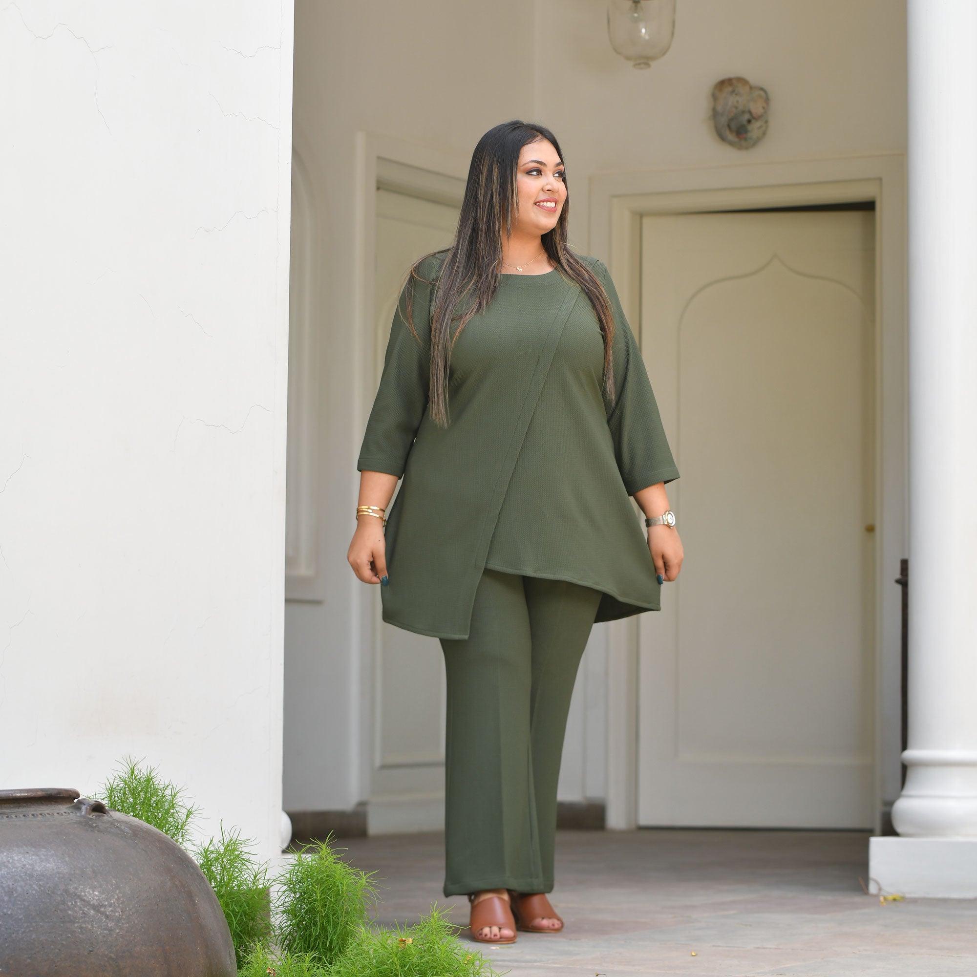 Olive Lady Stretchable Co-Ord Set