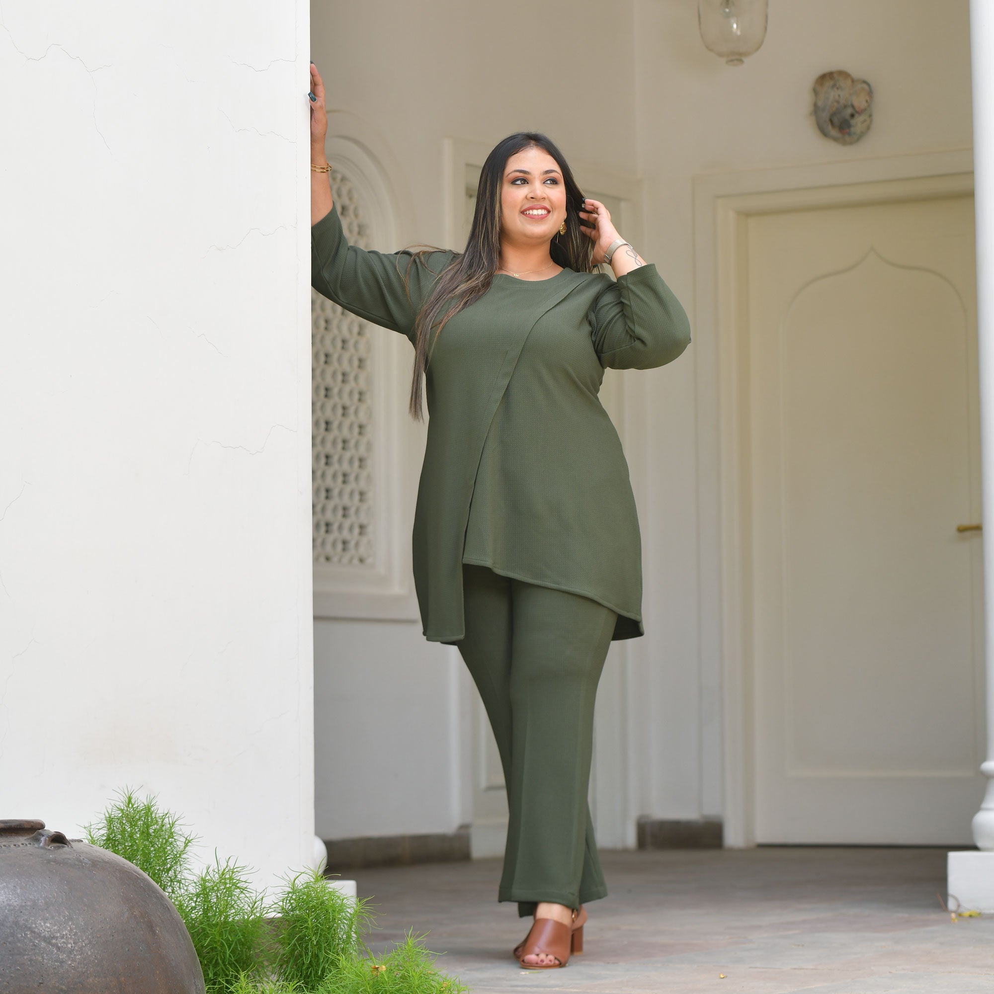 Olive Lady Stretchable Co-Ord Set