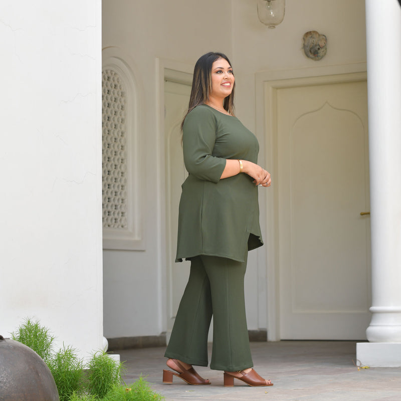 Olive Lady Stretchable Co-Ord Set
