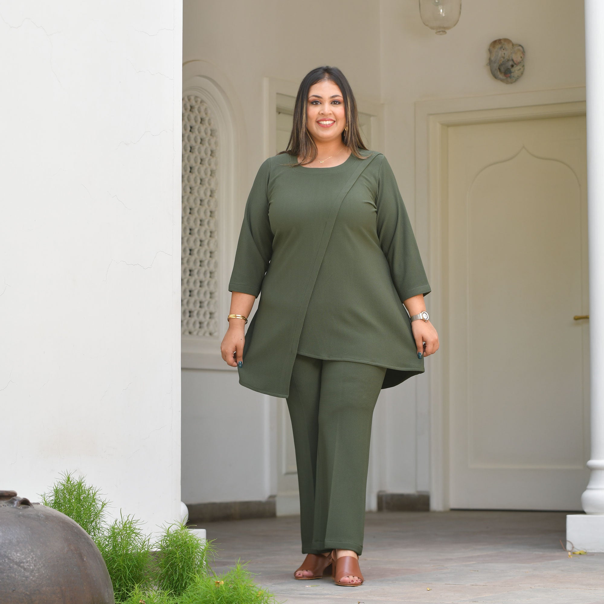 Olive Lady Stretchable Co-Ord Set