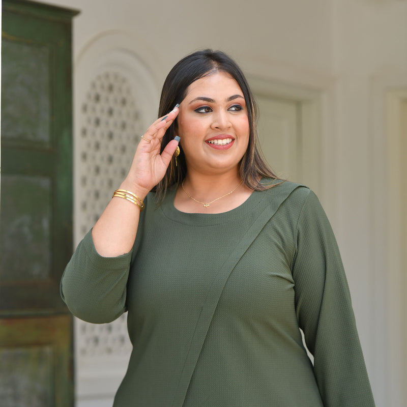 Olive Lady Stretchable Co-Ord Set