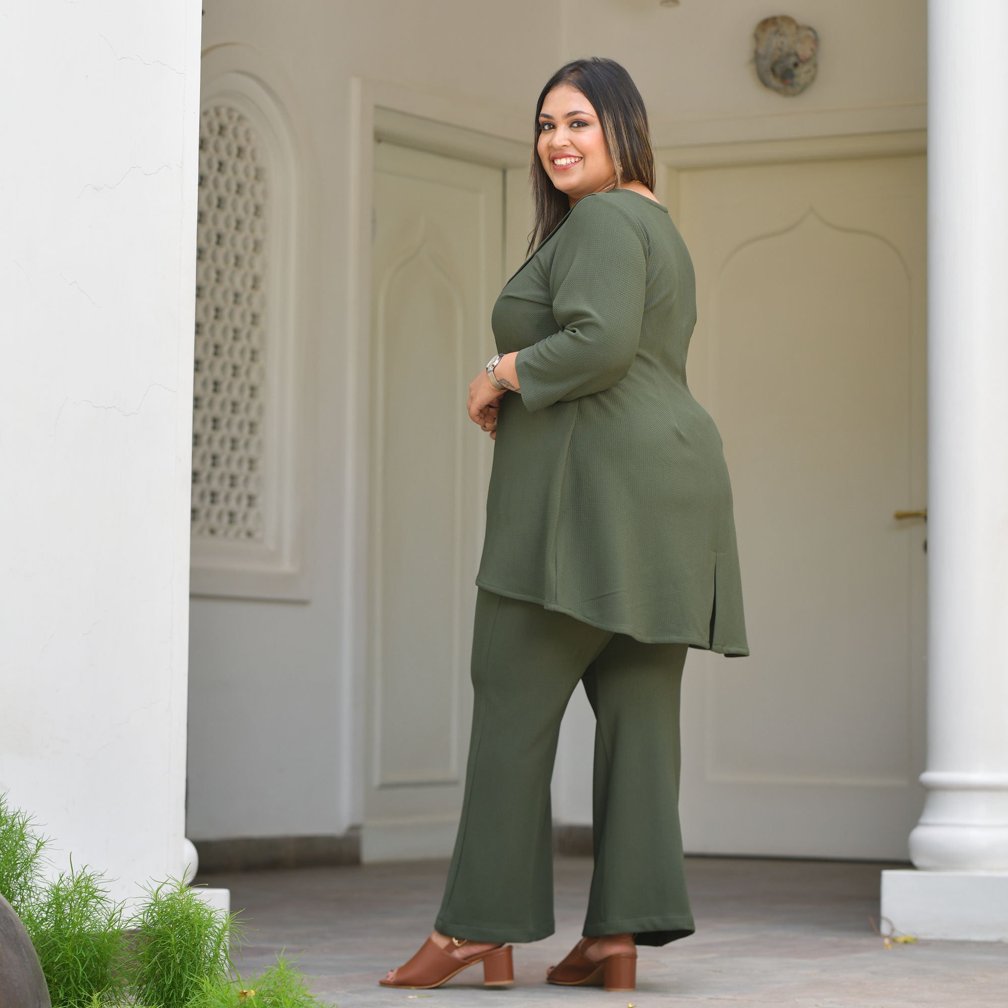 Olive Lady Stretchable Co-Ord Set