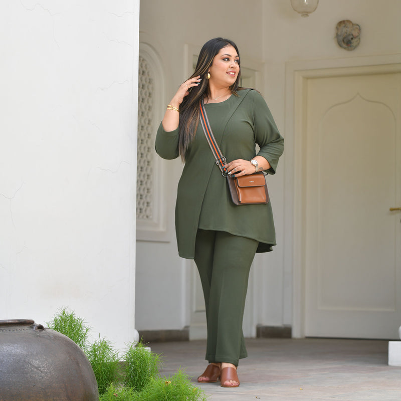 Olive Lady Stretchable Co-Ord Set