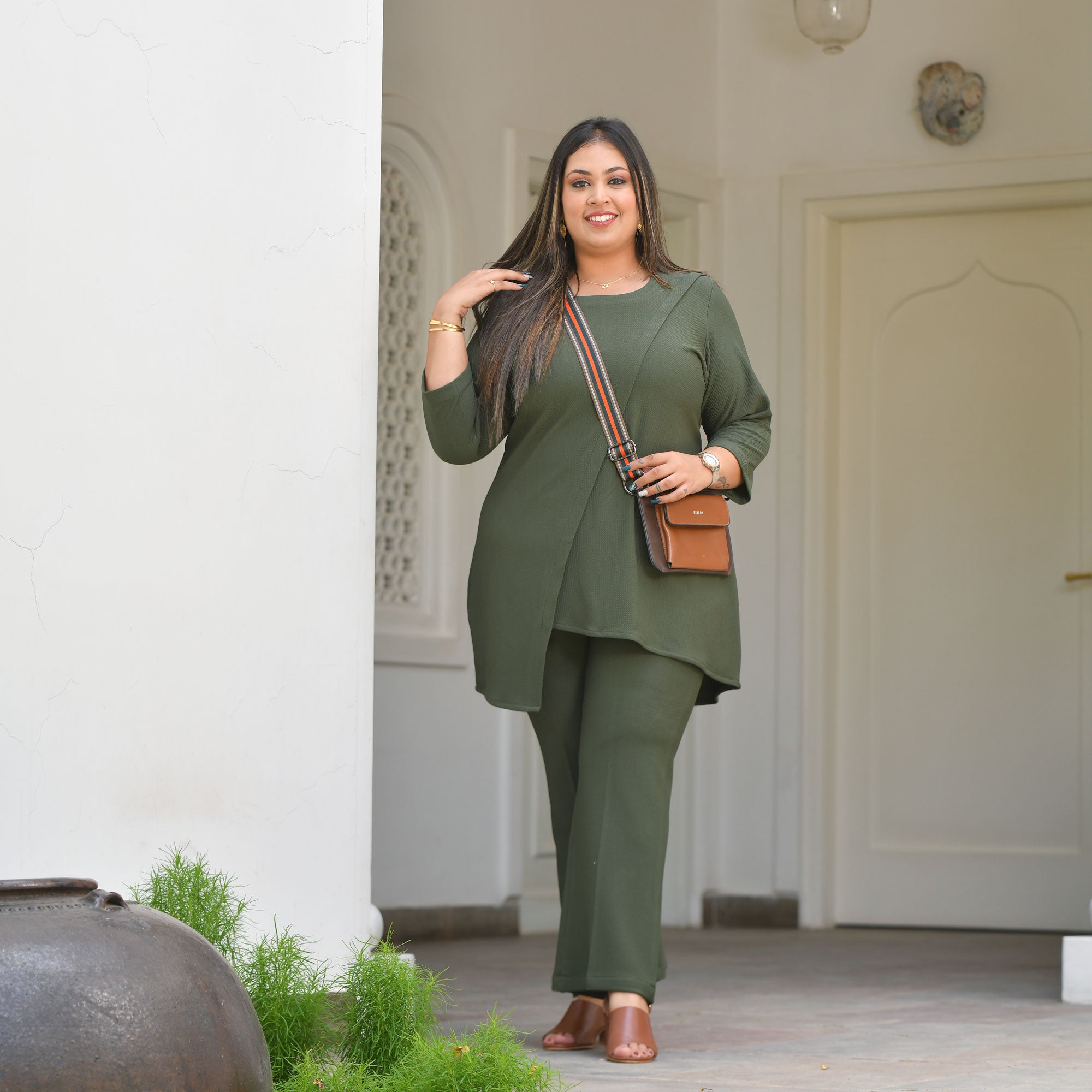 Olive Lady Stretchable Co-Ord Set