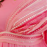 Peachy Paradise & Rose Romance Georgette Anarkali With Belt Drape