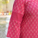 Gulaab Ki Rani Handblock Printed Chikankari Suit Set