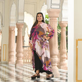 Brush Stroke Assymetrical Chiffon Co-Ord Set