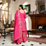 Rose Candy Sequin Pure Georgette Suit Set