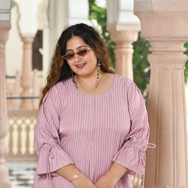 Petal Pink Striped Co-Ord Set