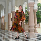 Sunset Palms Chiffon Aline Dress