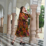 Sunset Palms Chiffon Aline Dress