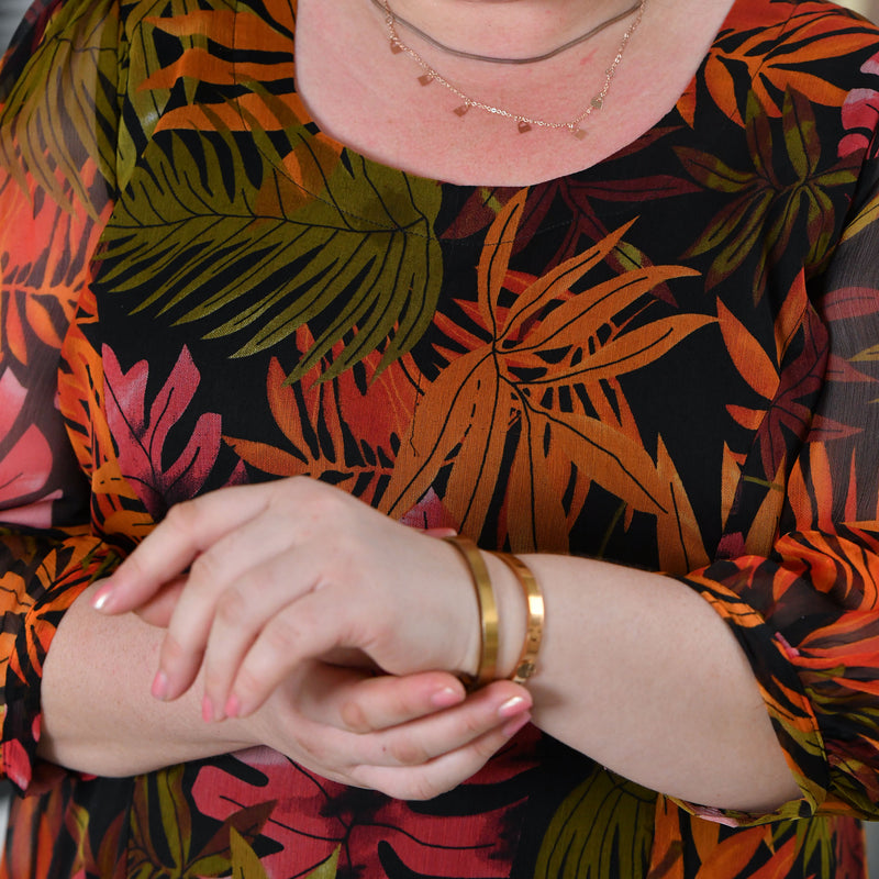 Sunset Palms Chiffon Aline Dress