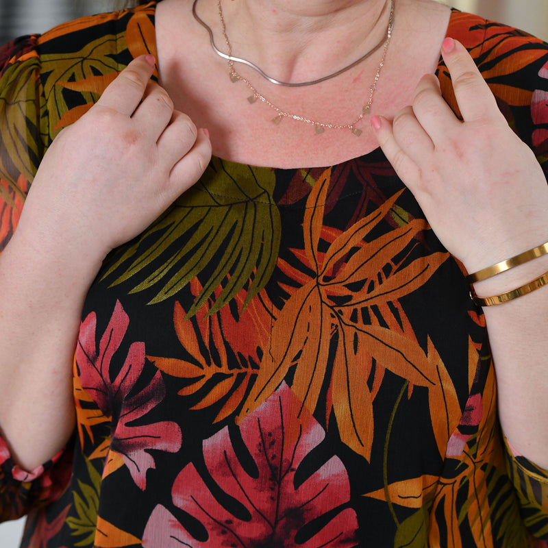 Sunset Palms Chiffon Aline Dress