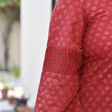 Anaar Sa Meetha Handblock Printed Chikankari Suit Set