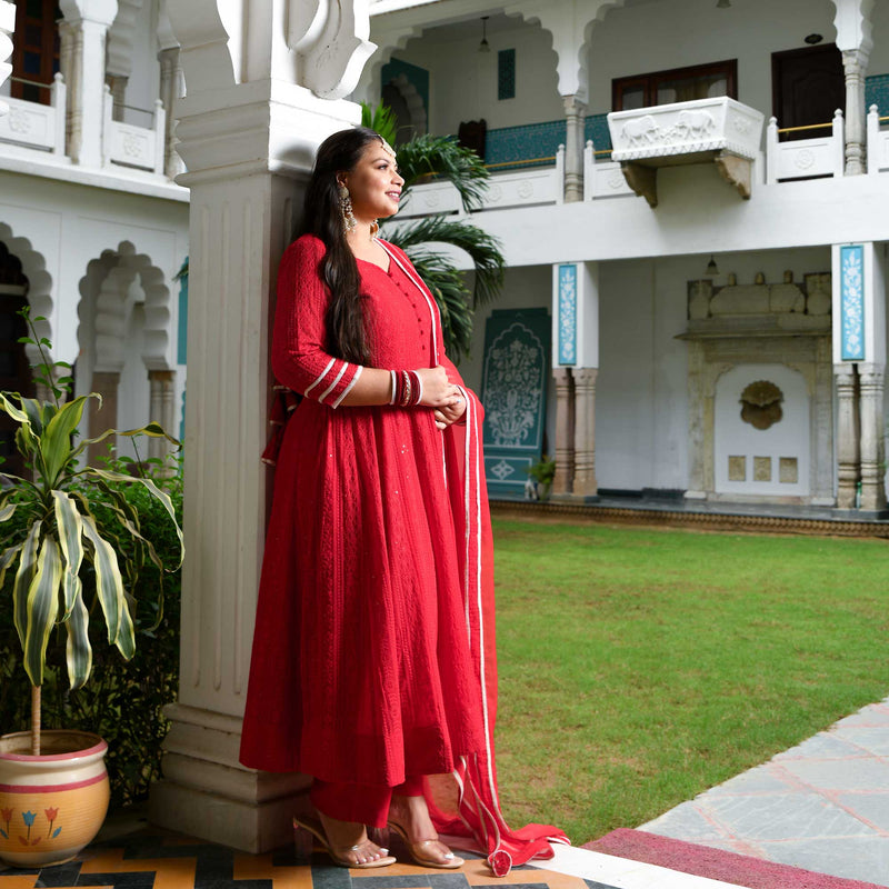 Ruby Chikankari Affair Georgette Anarkali