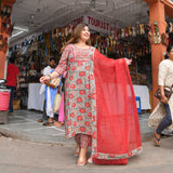 Gulabon ka Jalsa Handblock Cotton Suit Set