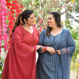 Chand Ka Tukda Handblock Printed Chikankari Suit Set