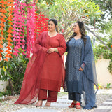Chand Ka Tukda Handblock Printed Chikankari Suit Set