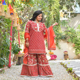 Rose Garden Fusion Gota Sharara Set