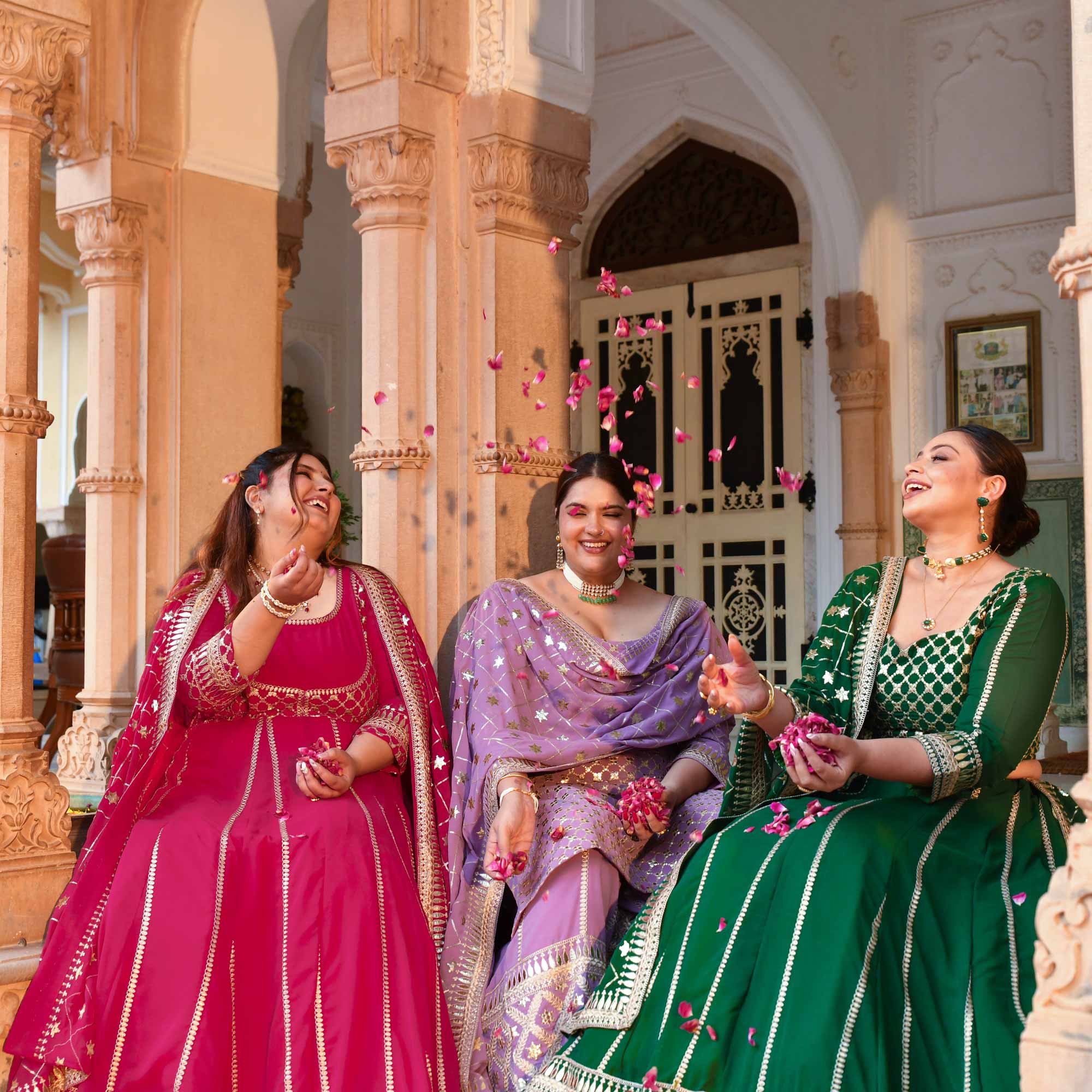 Tara Sitara- Deep Green Sequin Embroidered Georgette Lehenga Set