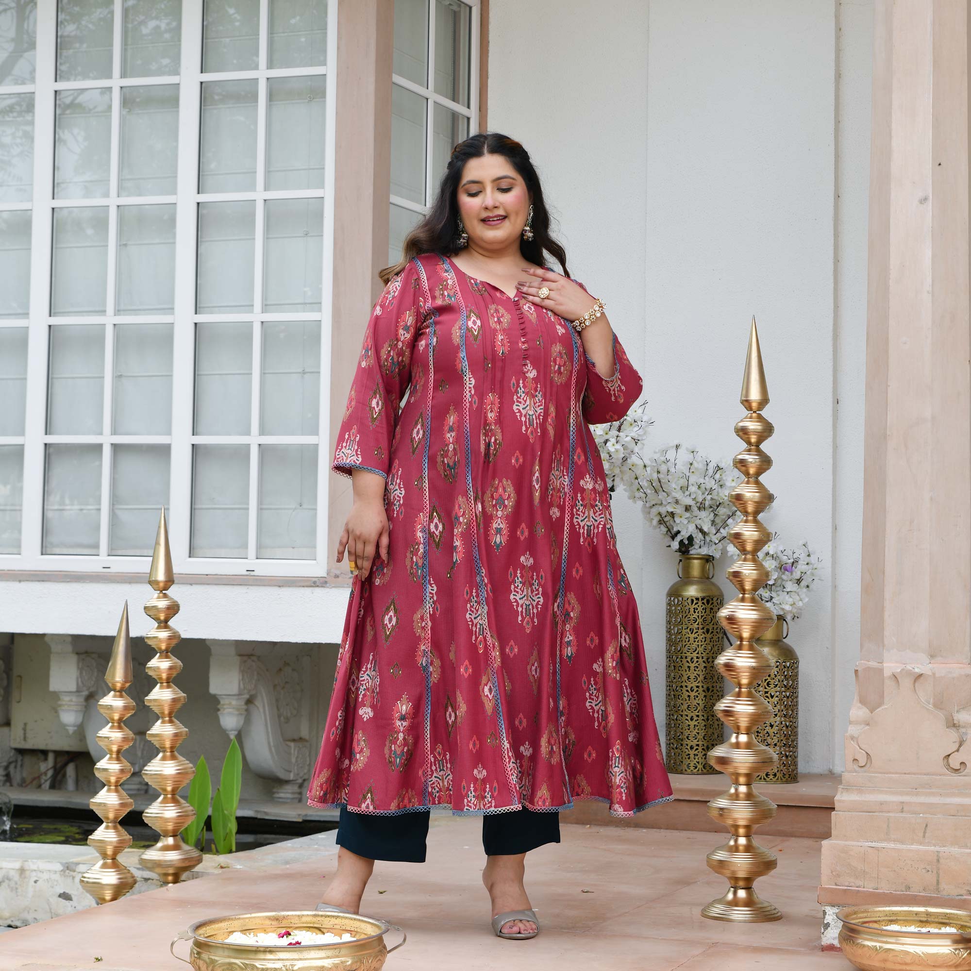Bela- Raspberry Sorbet Modal Viscose Kurta Anarkali