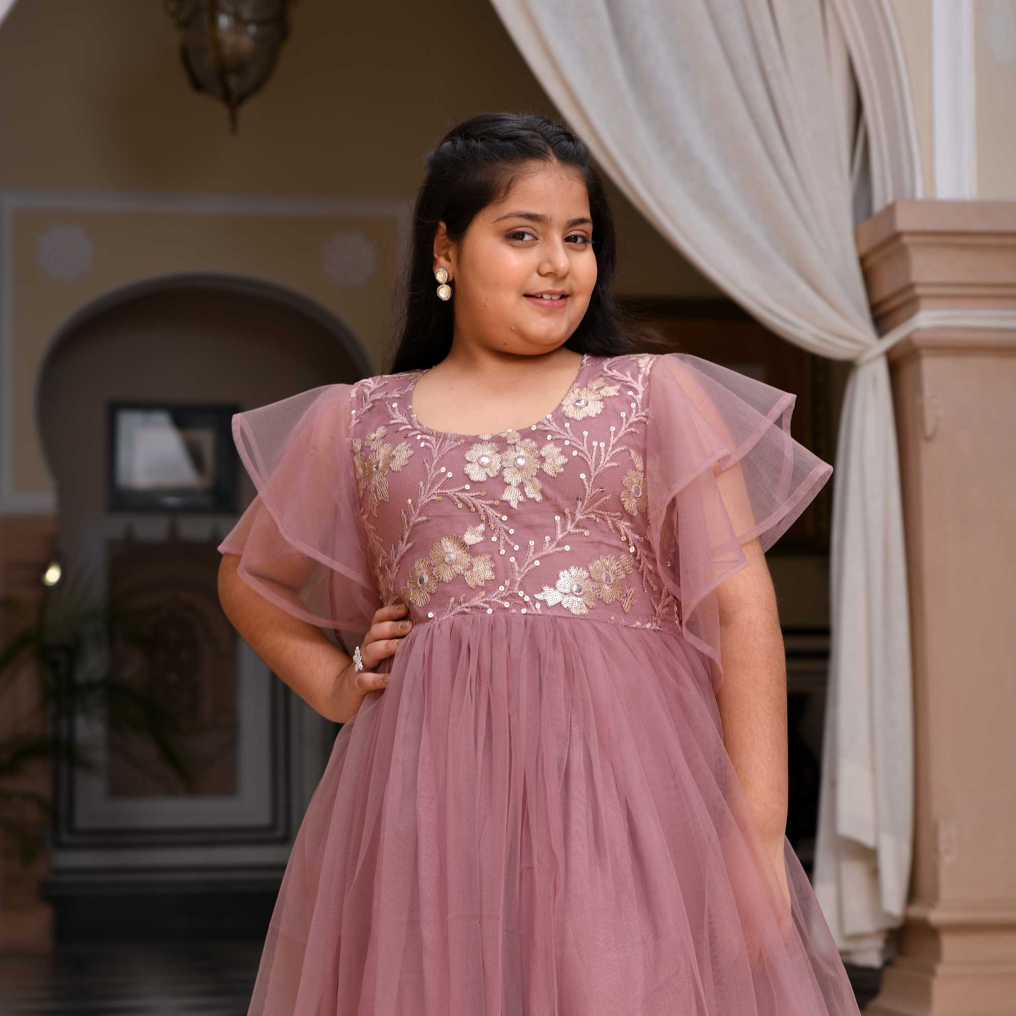 Butterfly Net - Anarkali Salwar Kameez - Indian Dress - C704C | Fabricoz USA