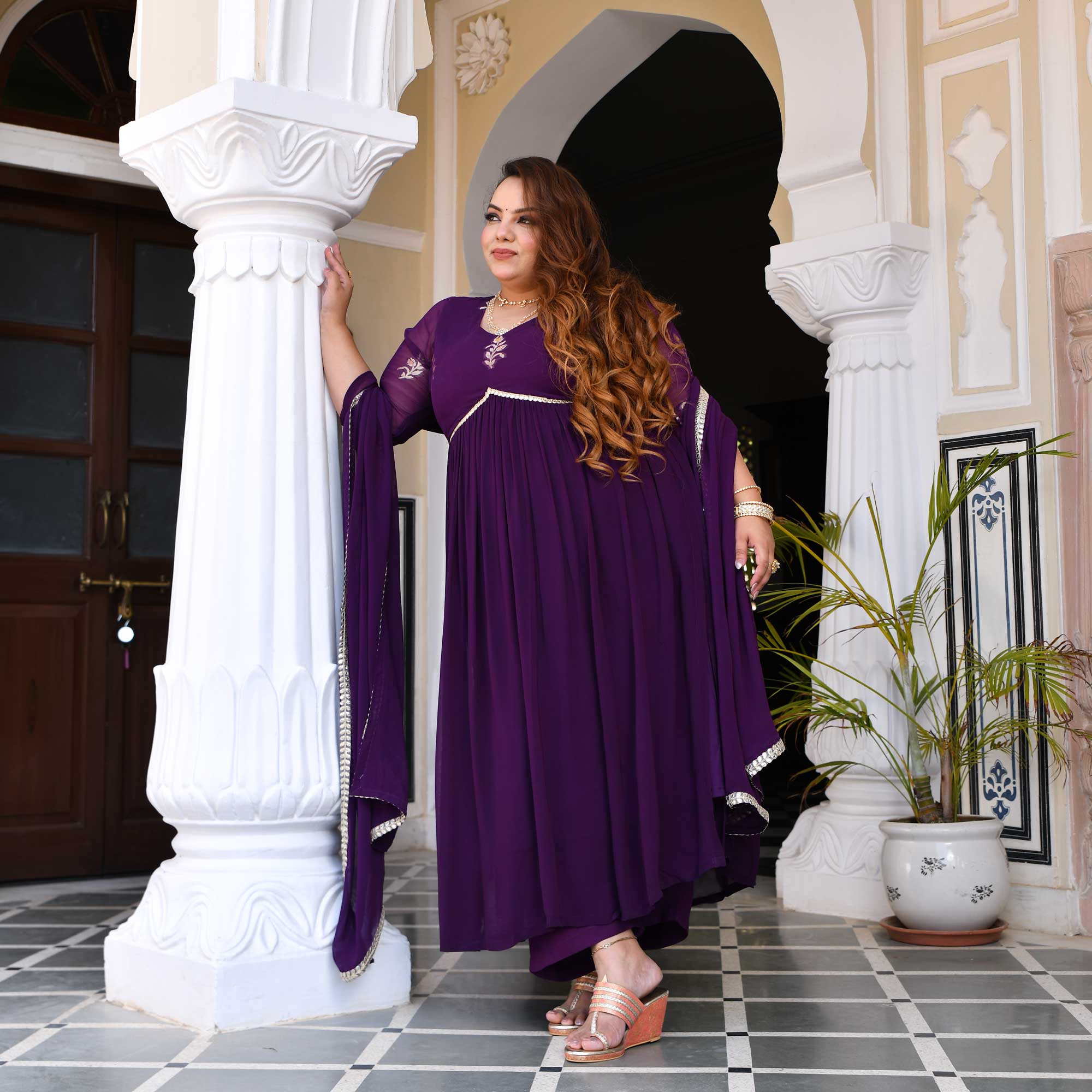 Plus size purple dress suits sales